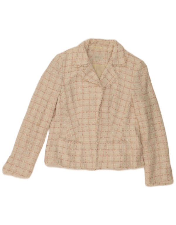Jaqueta blazer feminina Marks & Spencer de ajuste padrão Reino Unido 16 grande xadrez rosa