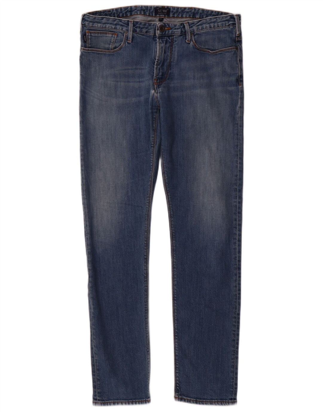 Armani Mens Skinny Jeans W33 L31 Azul Marinho Algodão