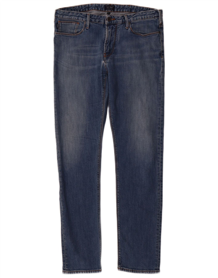 Armani Mens Skinny Jeans W33 L31 Azul Marinho Algodão