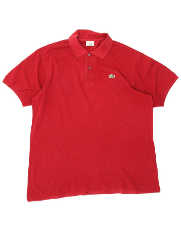 Camisa polo masculina Lacoste tamanho 6 XL algodão vermelho