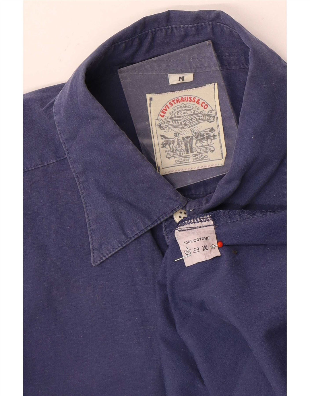Camisa masculina Levi's azul médio algodão