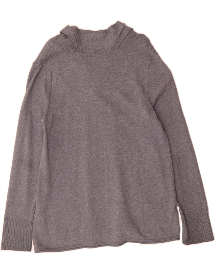 EDDIE BAUER Womens Shawl Neck Jumper Sweater UK 18 XL Grey Cotton Vintage Eddie Bauer and Second-Hand Eddie Bauer from Messina Hembry 