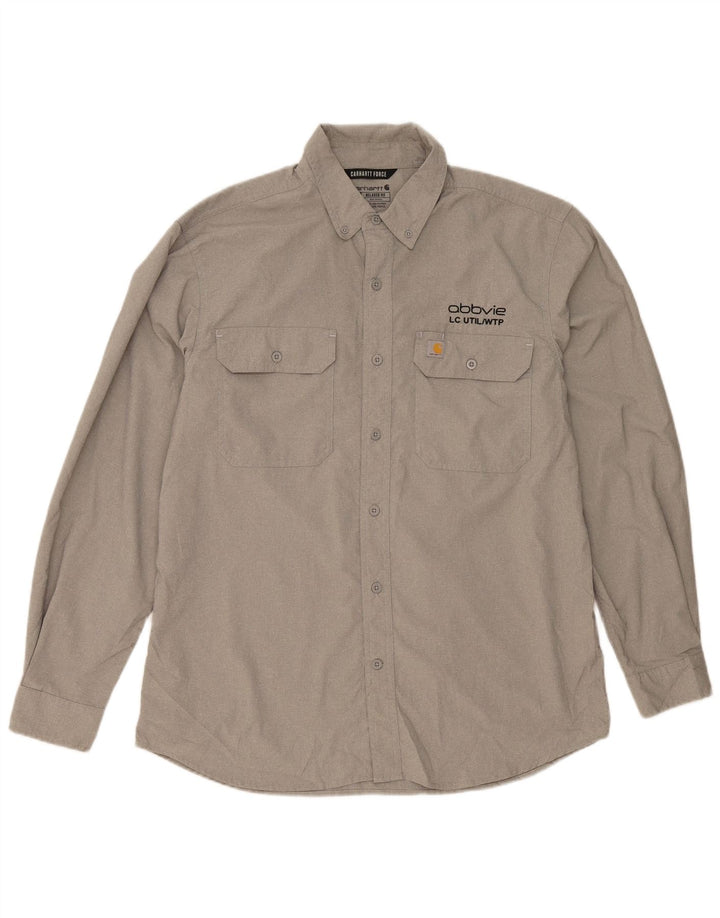 Camisa Carhartt Masculina Relaxada Fit Grande Poliéster Cinza