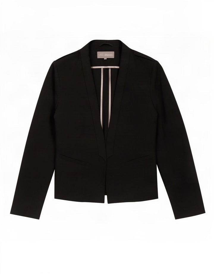 Jaqueta Blazer Feminina Marks & Spencer Reino Unido 14 Poliéster Preto Médio
