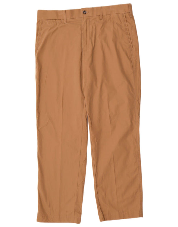 Calça chino reta masculina Marks & Spencer Blue Harbor W34 L29 marrom