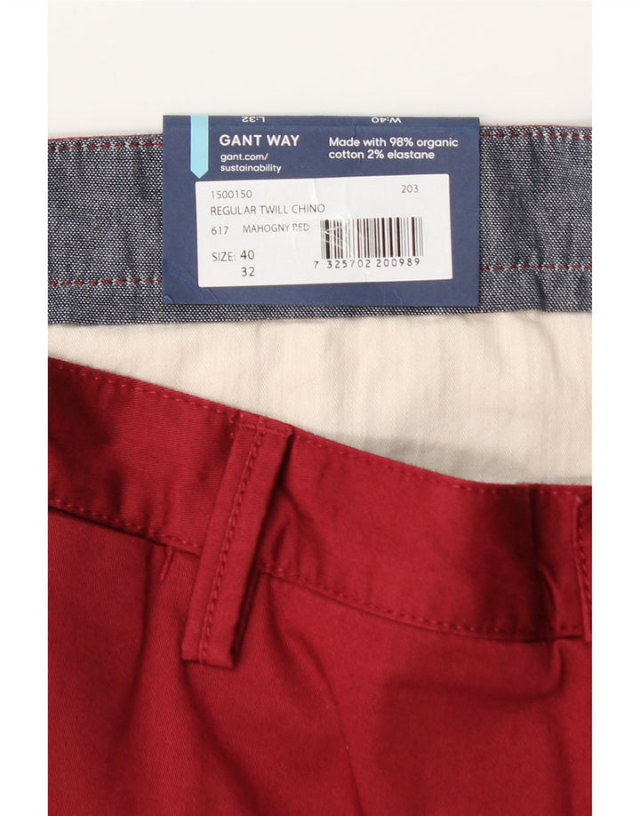 Calça Chino Masculina Reta Gant W40 L32 Algodão Vermelho