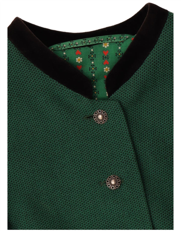 Jaqueta Blazer Feminina Vintage Crop 5 Botões Reino Unido 14 Verde Médio