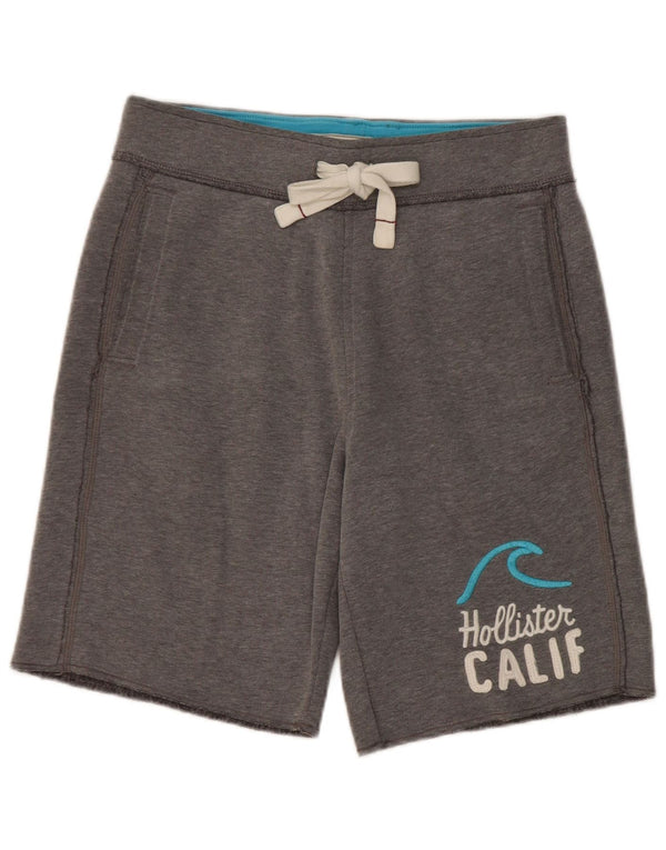 Shorts esportivos gráficos masculinos Hollister XS algodão cinza