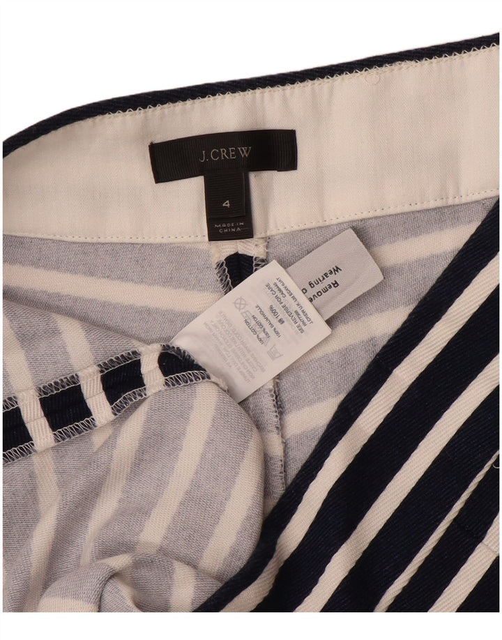 J. Crew Hot Pants feminino US 4 pequeno W28 algodão listrado preto