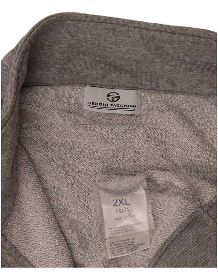 Sergio Tacchini Jaqueta masculina de agasalho 2XL cinza colorblock algodão