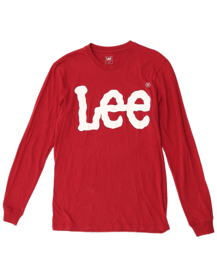 Lee Mens Graphic Top Manga Longa Médio Algodão Borgonha