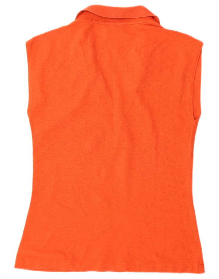 Camisa polo feminina sem mangas Lacoste UK 12 médio laranja