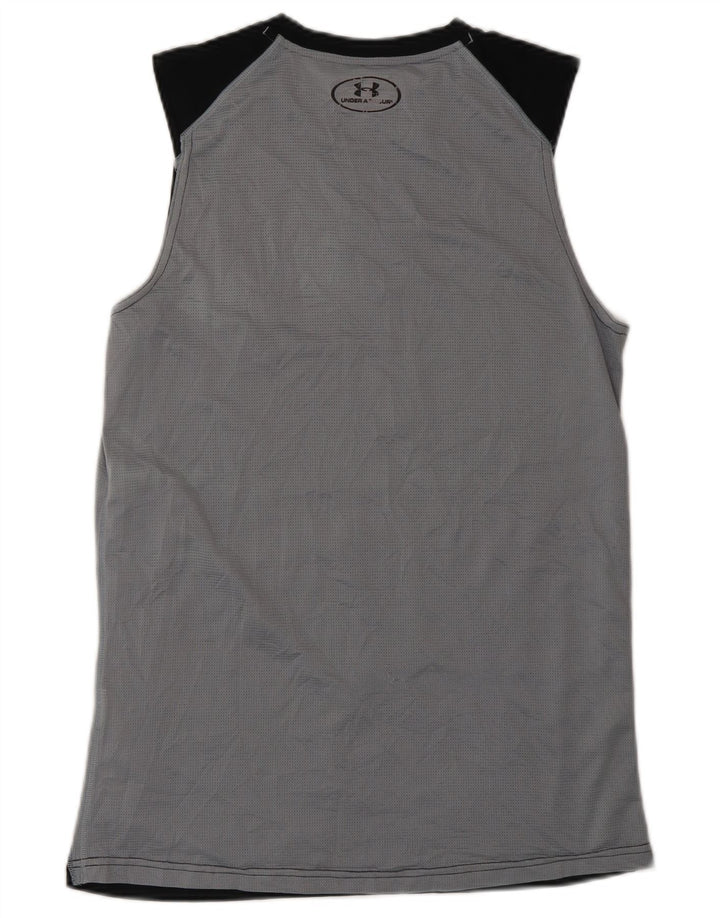 Under Armour Mens Heat Gear Vest Top Pequeno Poliéster Preto Colorblock