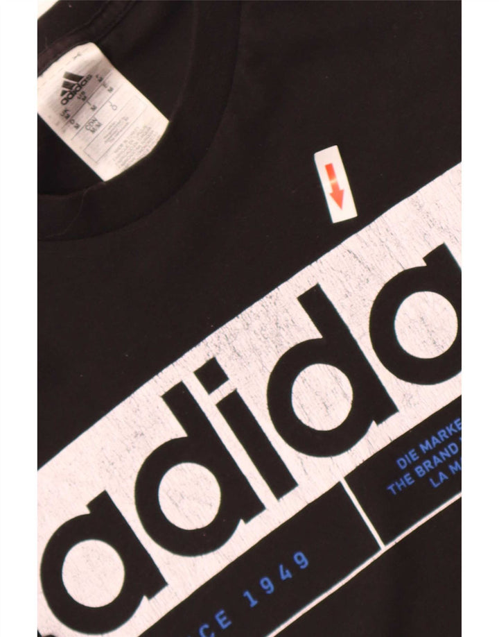 Adidas Mens Three Stripes Graphic Camiseta Top Médio Algodão Preto