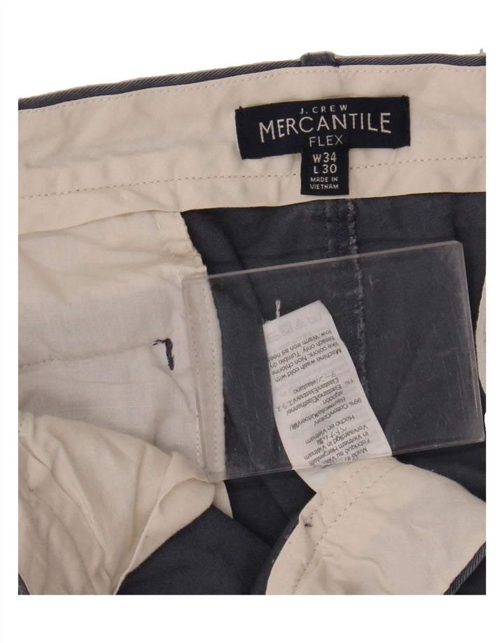 J. CREW Mens Mercantile Flex Slim Chino Trousers W34 L30 Blue Cotton Vintage J. Crew and Second-Hand J. Crew from Messina Hembry 