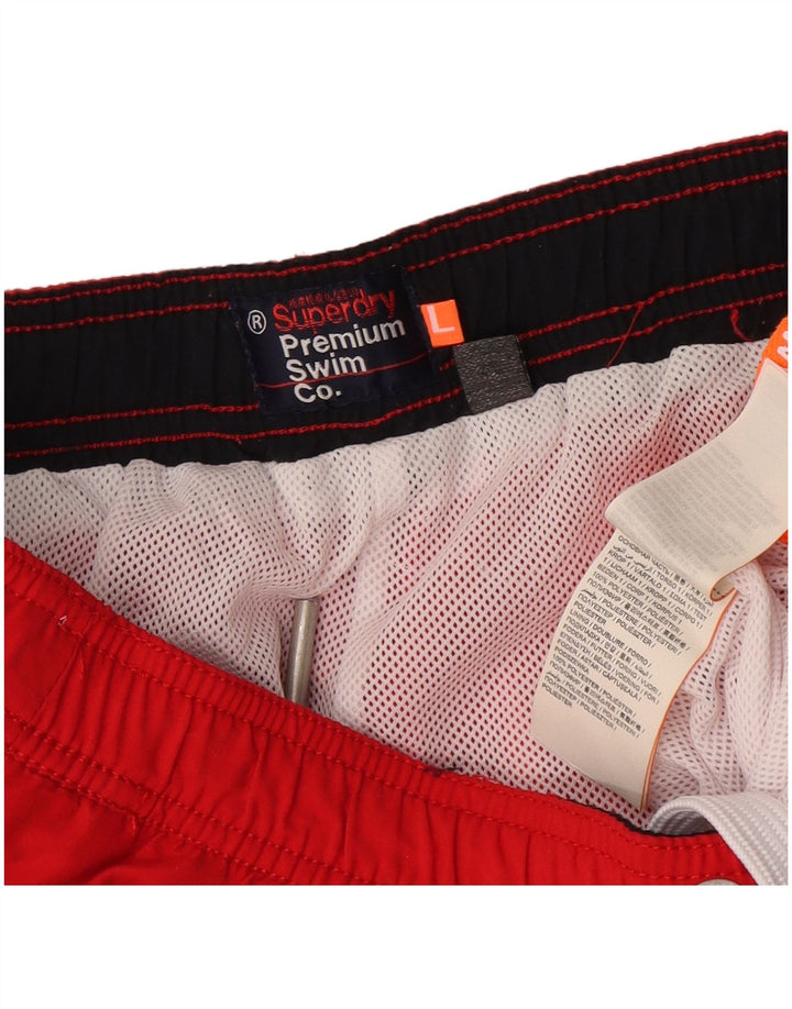 Shorts de natação masculinos Superdry Graphic grande poliéster vermelho