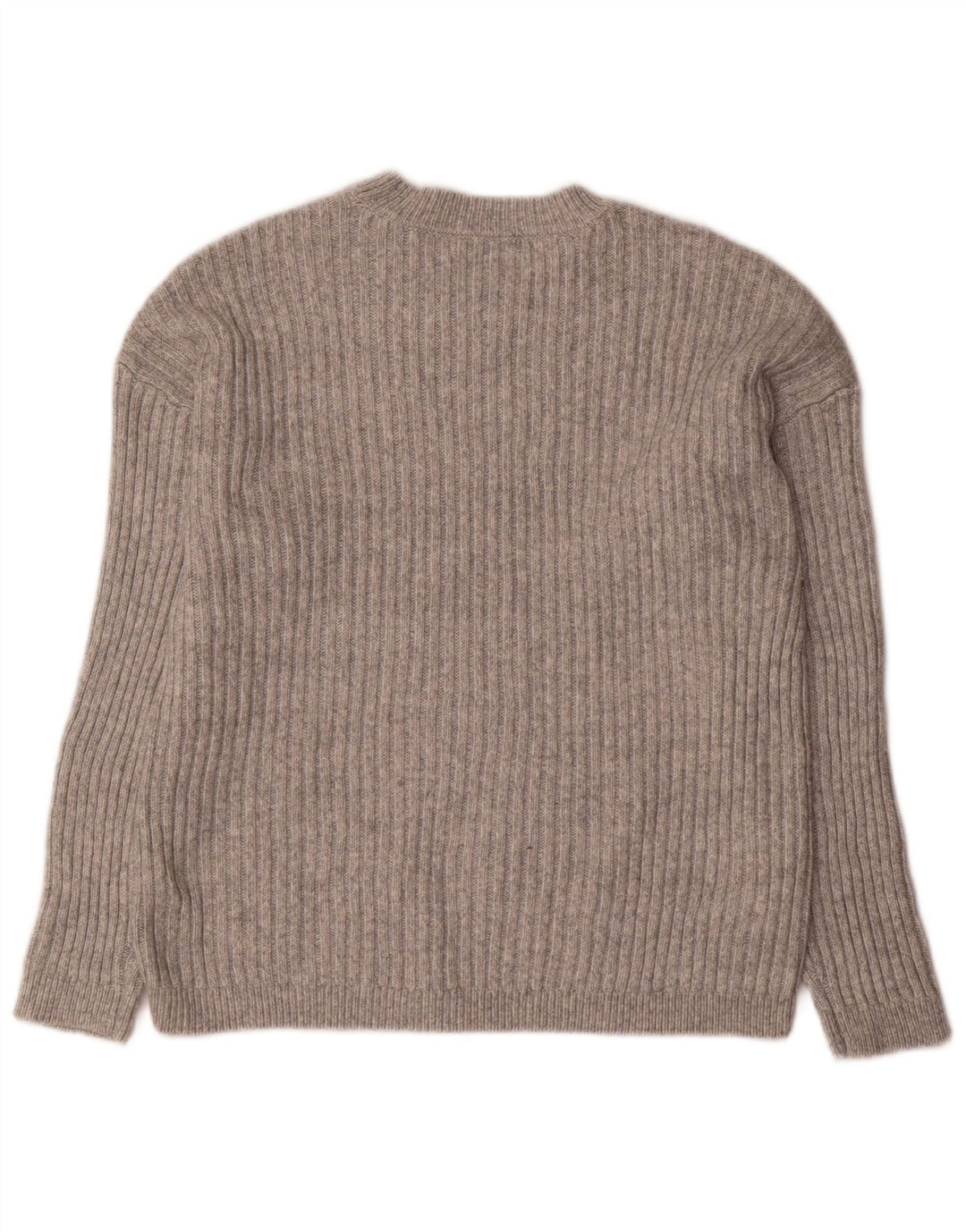 Suéter feminino Marks & Spencer com gola redonda Reino Unido 12 poliéster cinza médio