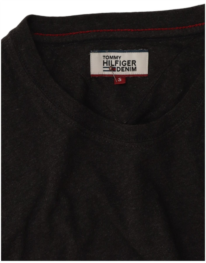 Camiseta masculina Tommy Hilfiger top pequeno algodão cinza