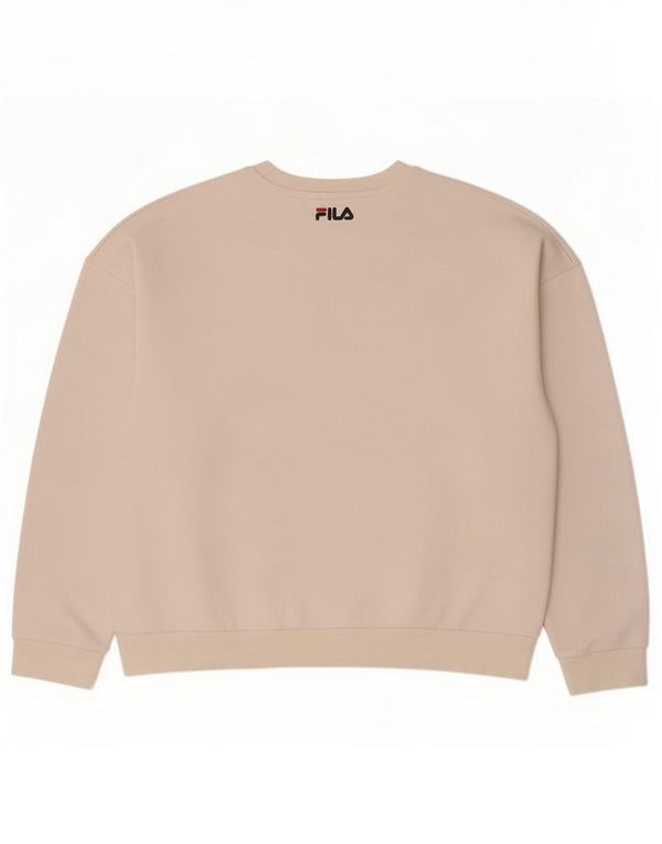 Fila moletom feminino gráfico oversized jumper UK 14 médio algodão branco
