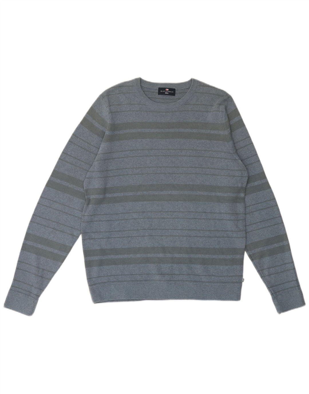 Suéter masculino Marks & Spencer Blue Harbor com gola redonda listrado médio