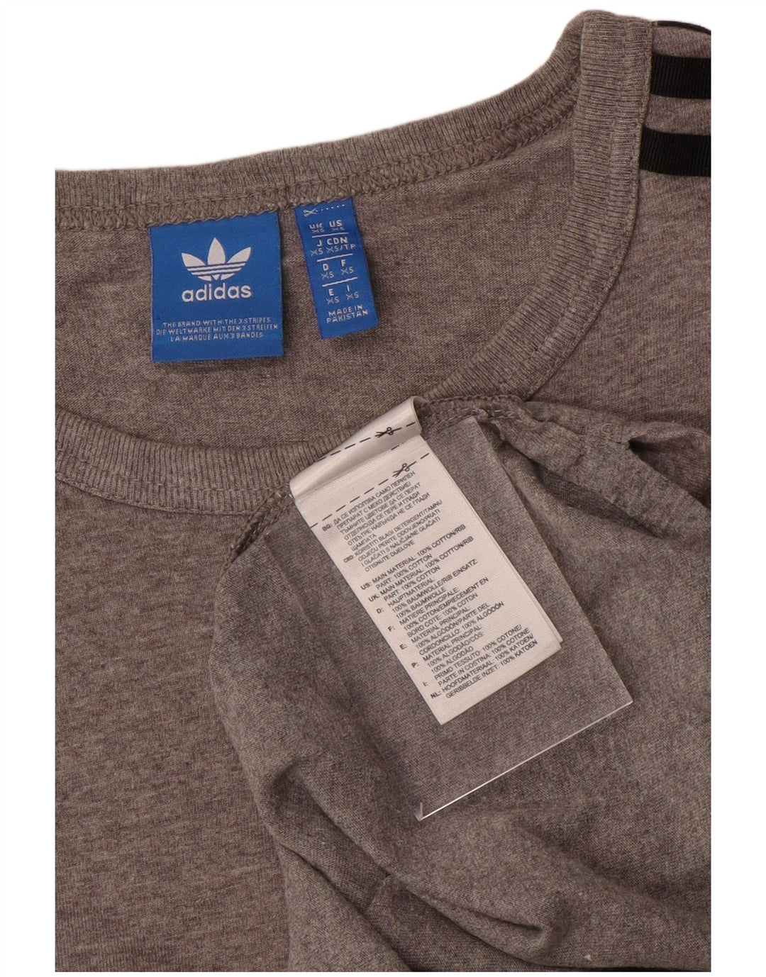 Adidas Mens Camiseta Top XS Algodão Cinza