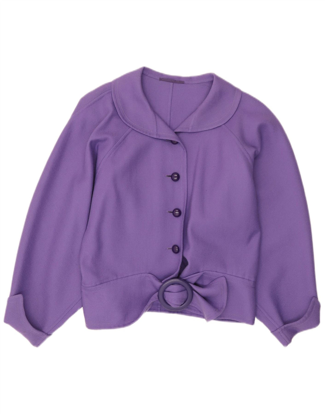 Jaqueta blazer feminina VINTAGE com 4 botões Reino Unido 16 grande roxo