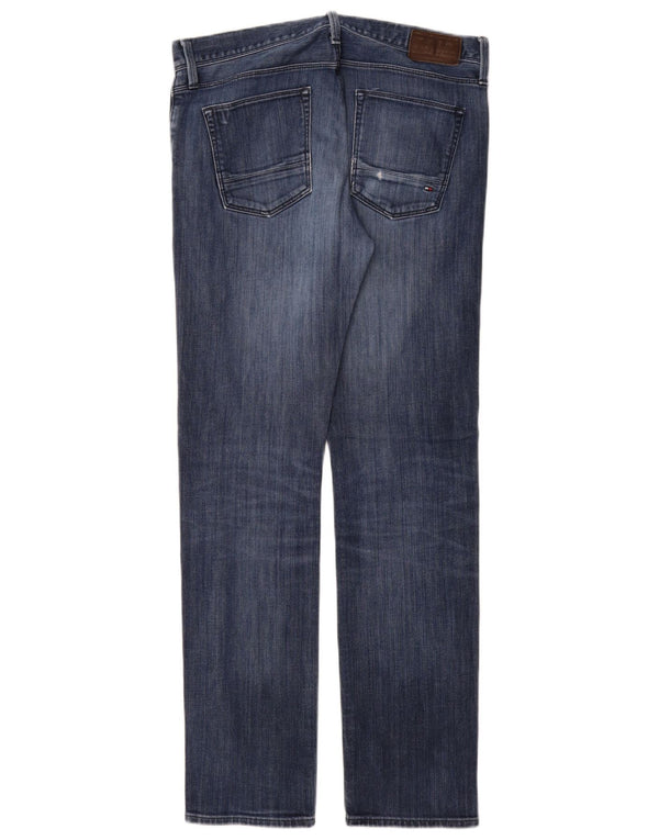 Tommy Hilfiger Masculino Denton Straight Jeans W31 L32 Azul Algodão