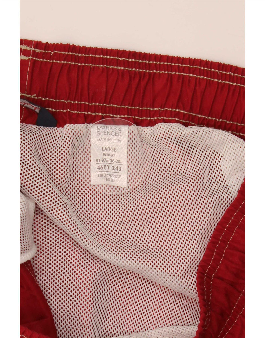 Shorts de natação masculino Marks & Spencer grande poliéster vermelho