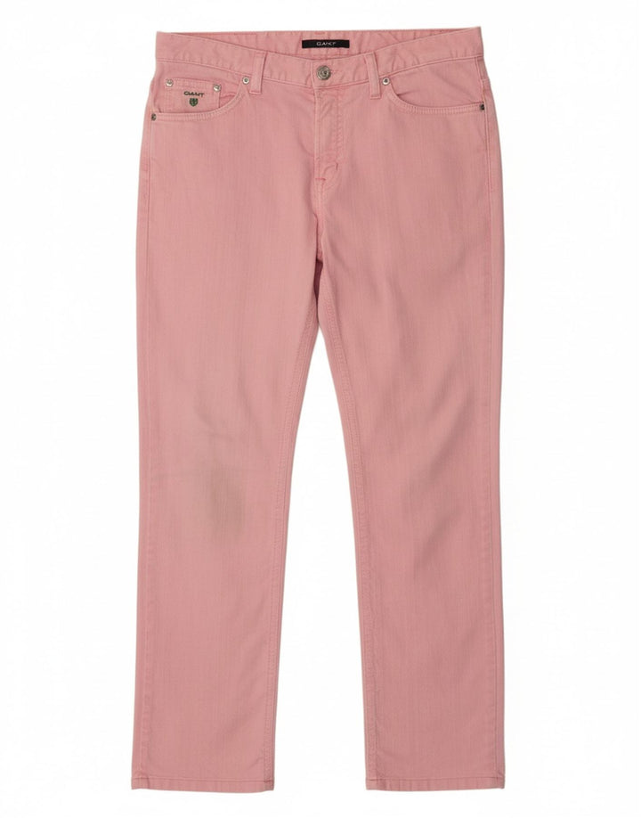 Calça feminina GANT Dawn Regular Fit reta casual W29 L32 algodão rosa