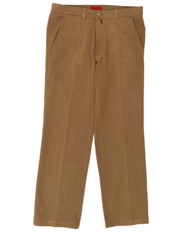 Calça Chino Masculina Pierre Cardin Reta W38 L34 Algodão Bege