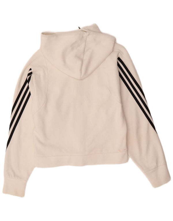 Suéter adidas feminino com capuz e zíper oversized UK 4/6 XS algodão branco
