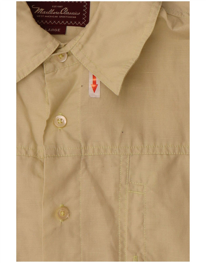Marlboro Classics Camisa masculina de manga curta grande amarela