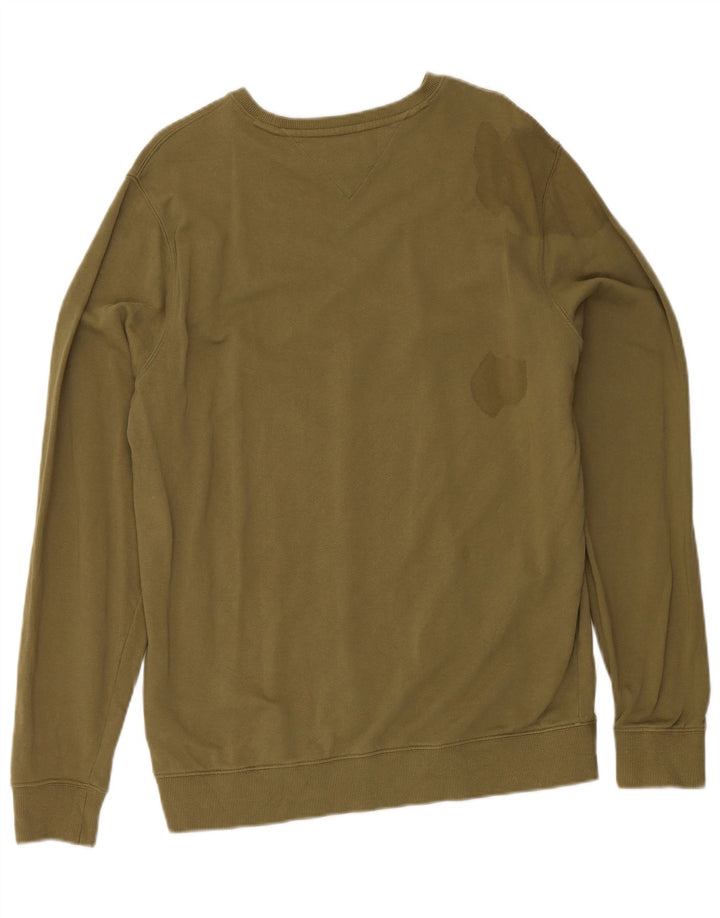 Tommy Hilfiger moletom masculino jumper grande algodão cáqui