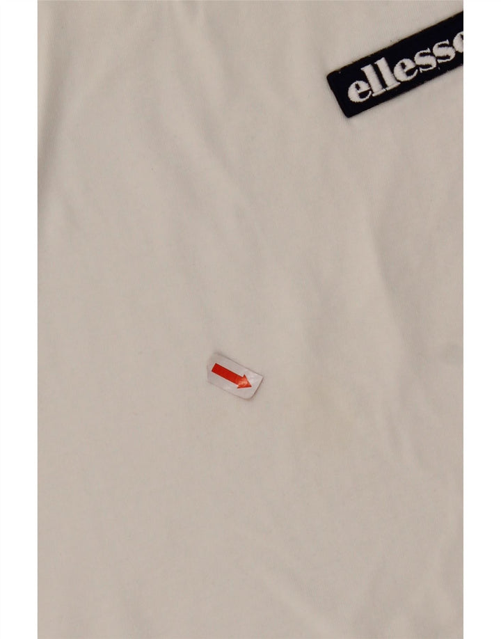 Camiseta feminina ELLESSE UK 16 grande algodão branco