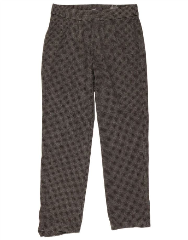 Calça casual feminina Marks & Spencer Reino Unido 12 médio W30 L28 cinza