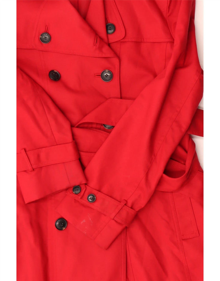Hobbs Womens Trench Coat UK 14 Médio Algodão Vermelho