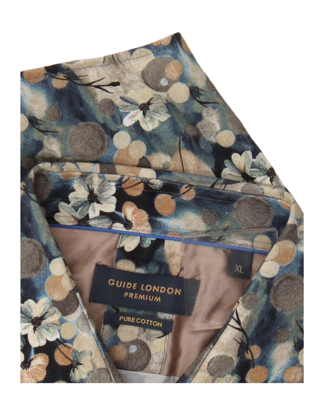 Camisa masculina Guide London XL azul floral algodão