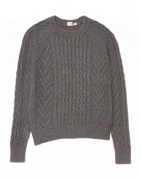 Suéter feminino Gap com gola redonda UK 6 XS cinza