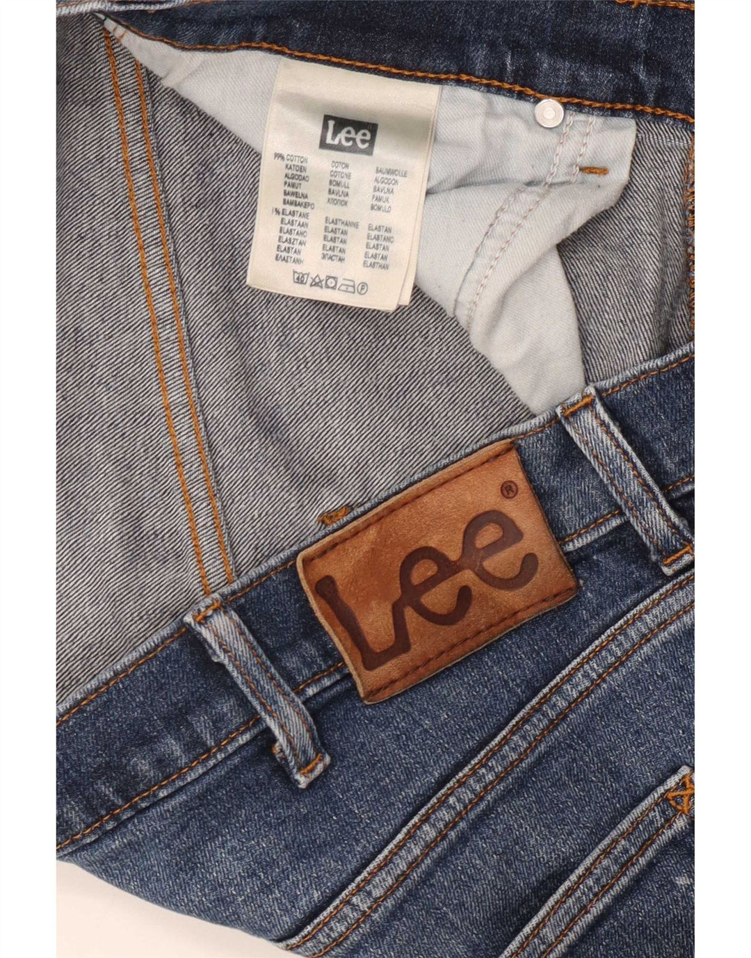 Lee Mens Daren Straight Jeans W36 L32 Azul Algodão