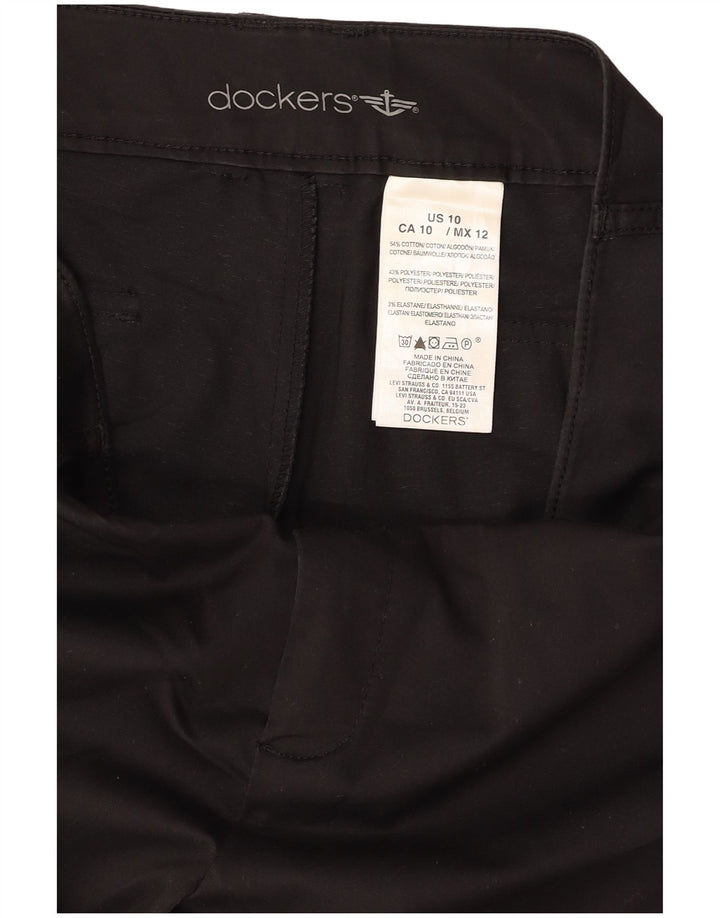 Calça capri feminina DOCKERS US 10 grande W32 L21 algodão preto