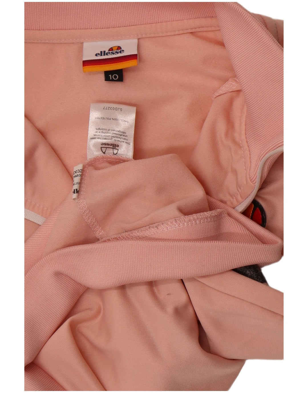 Ellesse Womens Crop Tracksuit Top Jacket UK 10 Small Pink Striped Poliéster