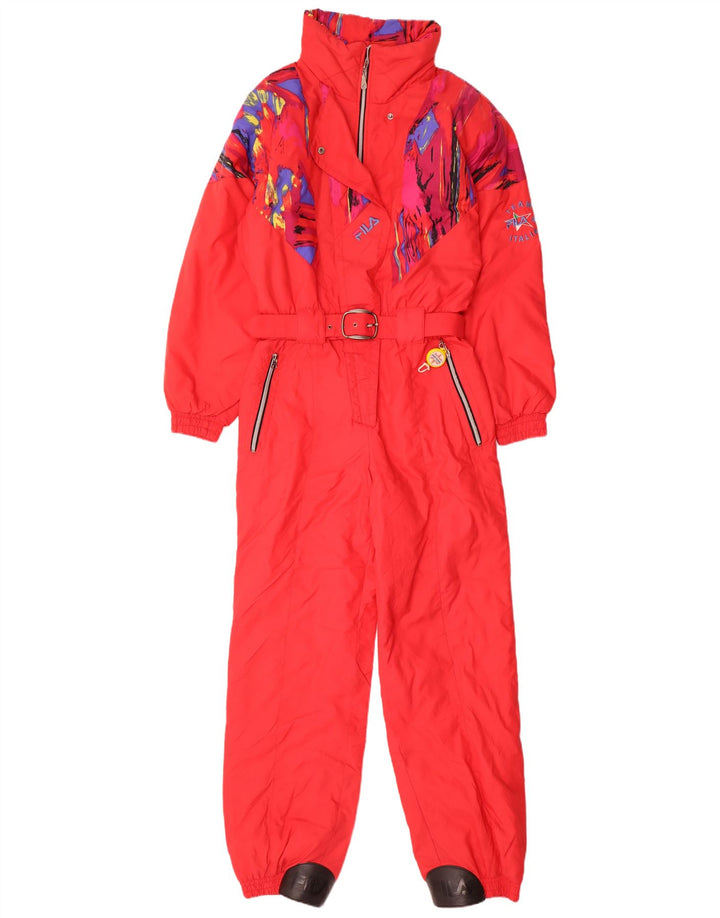 Macacão de esqui feminino Fila com capuz IT 44 médio vermelho geométrico