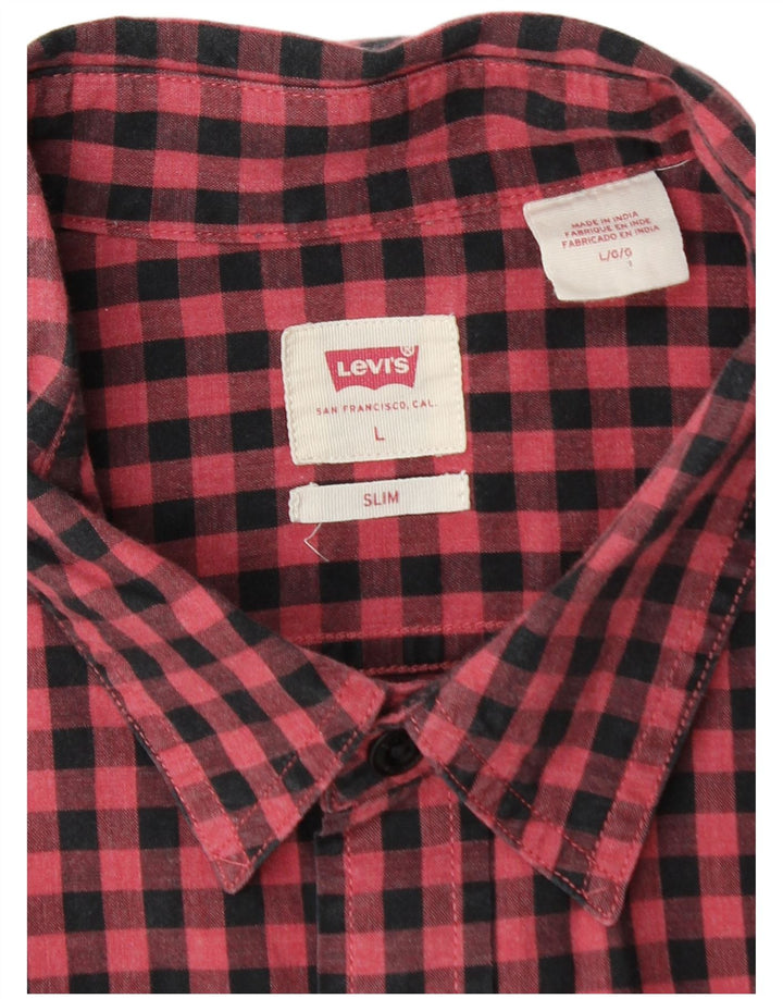 Camisa Slim Masculina LEVI'S Grande Gingham Vermelho
