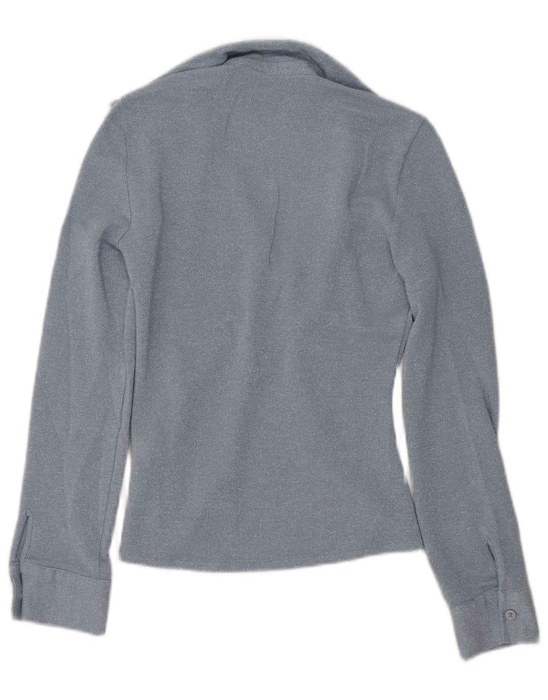 Blusa feminina de manga comprida ZARA UK 6 XS azul viscose