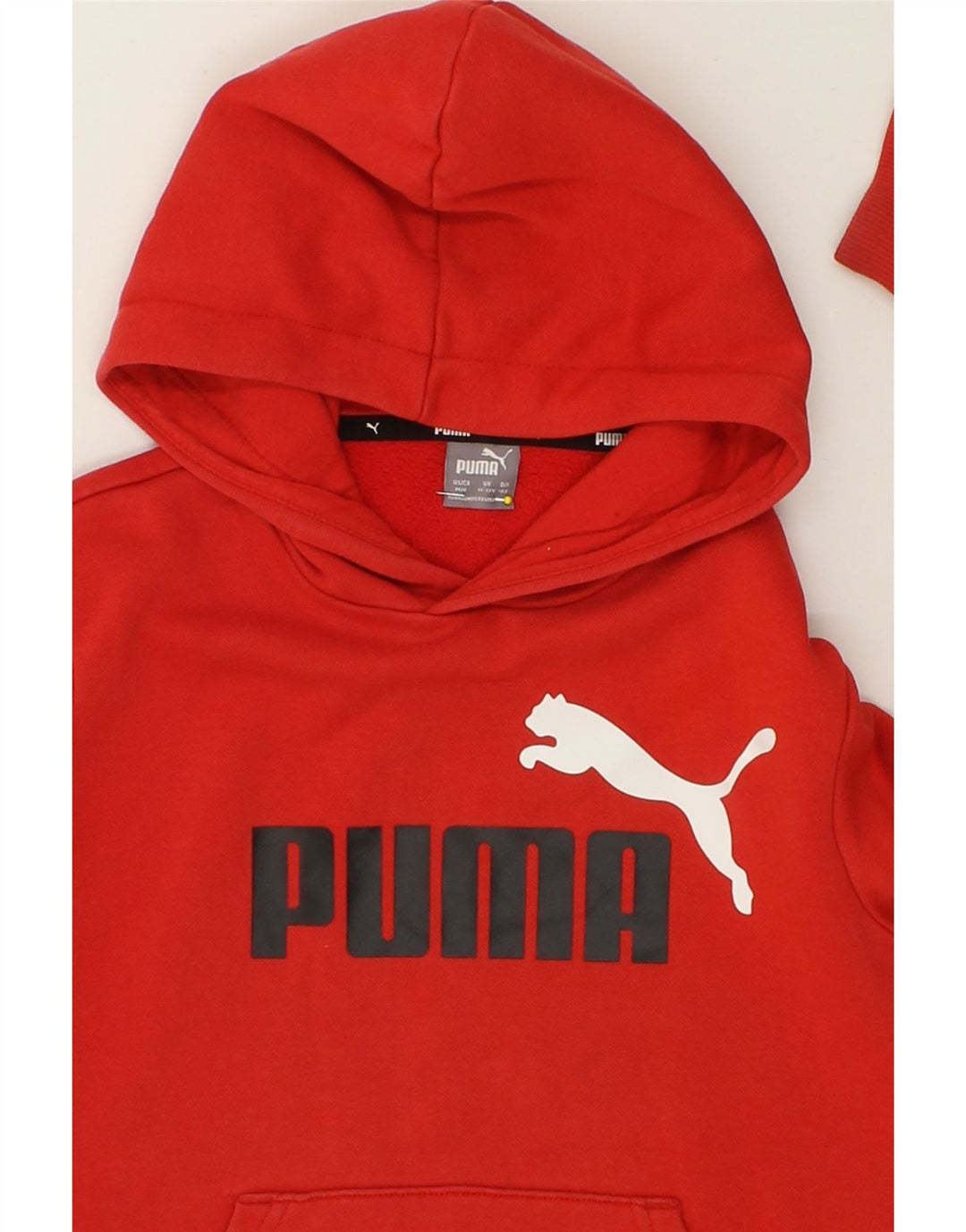 PUMA Boys Graphic Hoodie Jumper 11-12 Years Red Cotton Vintage Puma and Second-Hand Puma from Messina Hembry 