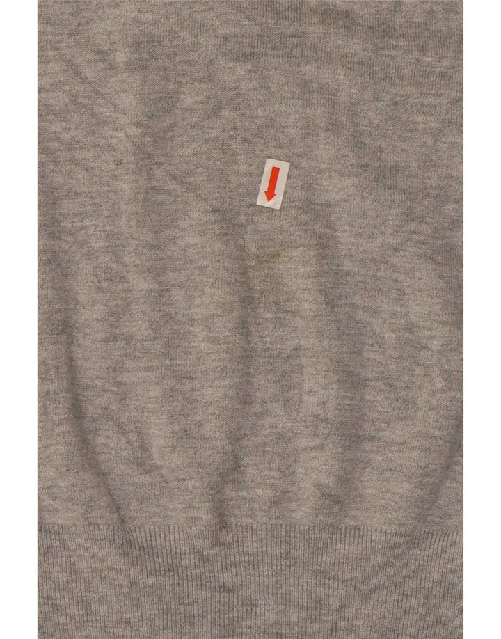 Suéter feminino Zara com gola redonda, Reino Unido 14, grande rayon cinza