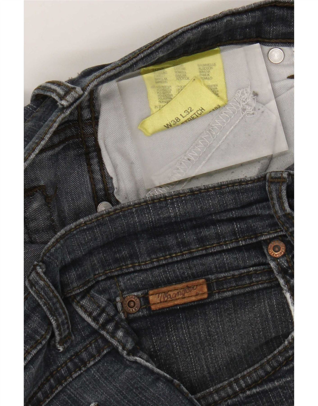 Wrangler Mens Straight Jeans W38 L32 Azul Marinho Algodão