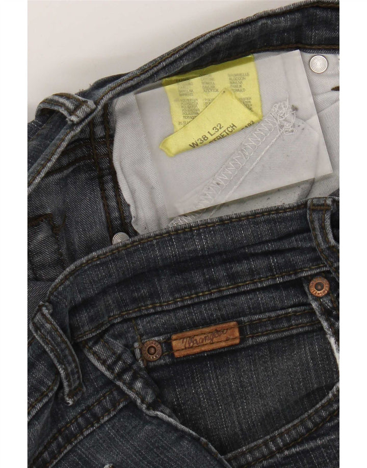 Wrangler Mens Straight Jeans W38 L32 Azul Marinho Algodão