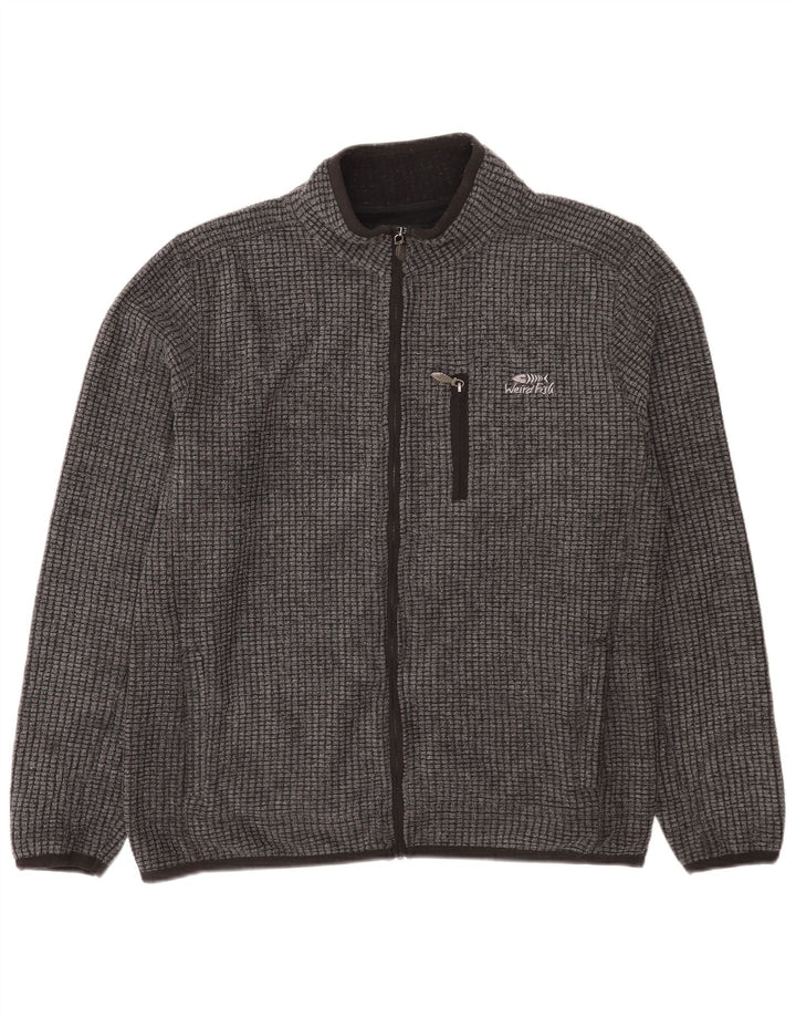 Jaqueta de lã masculina Weird Fish UK 40 poliéster cinza grande