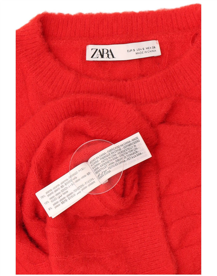 Regata feminina Zara com colete curto UK 10 pequena poliamida vermelha
